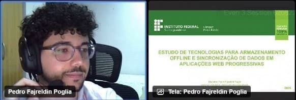 Pedro presenting the offline storage study in an online JIC session