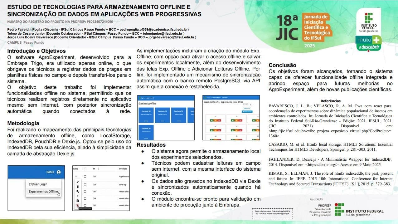 Poster of the offline storage study presented at IFSUL's 18th JIC